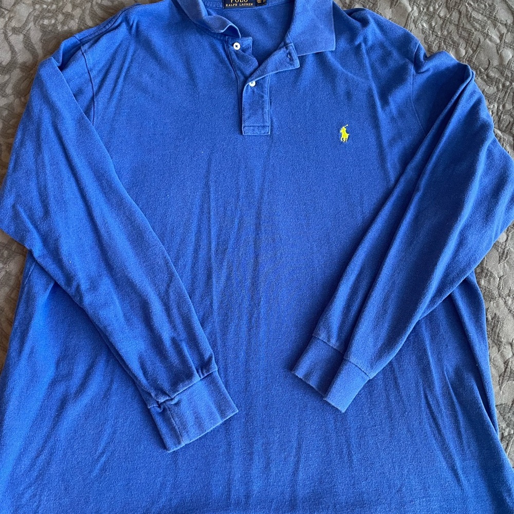 Polo by Ralph Lauren Men's Royal Blue Long Sleeve Polo size 2XLT